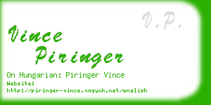 vince piringer business card